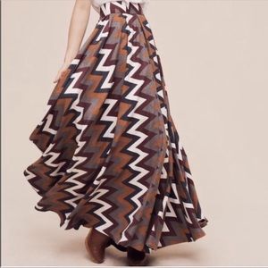 Anthropologie Mynah Chevron Maxi Skirt